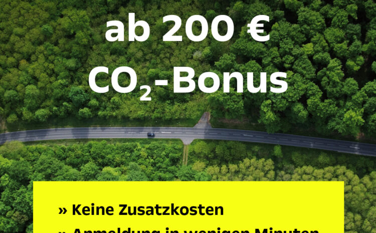  Ab 200,- € CO2-Bonus für e-Autos