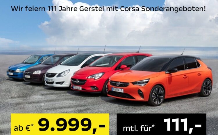  Nur noch 3x Opel Corsa zu Jubiläumspreisen!